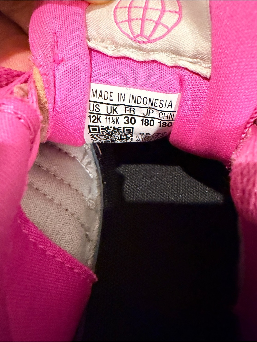 Adidas Kids Hot Pink and White Sneakers size 12 - Picture 4 of 4